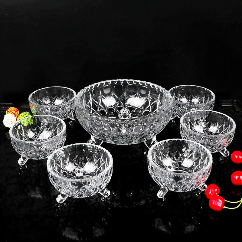 7-Piece Glass Fruit Cup, Glass Fruit Bowl, Glass Fruit Basin, Fruit Bucket, Glass Bowl, Fruit Plate, Salad Bowl Set