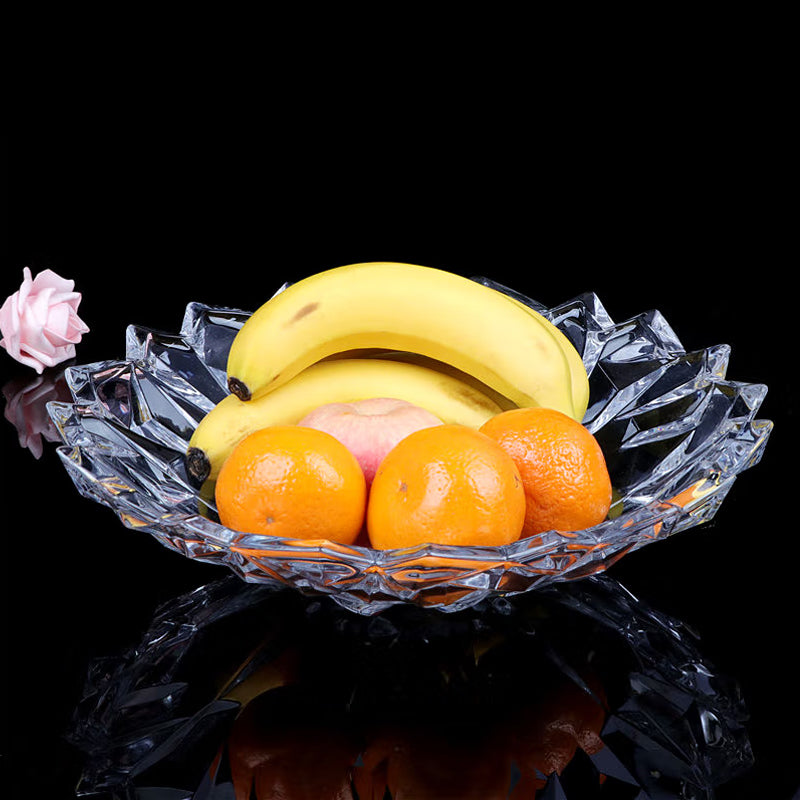Binglian Glass Fruit Plate, Deepened Fruit Plate, Fashionable Glass Fruit Plate, Transparent Glass Plate, New Style Glass Fruit Plate