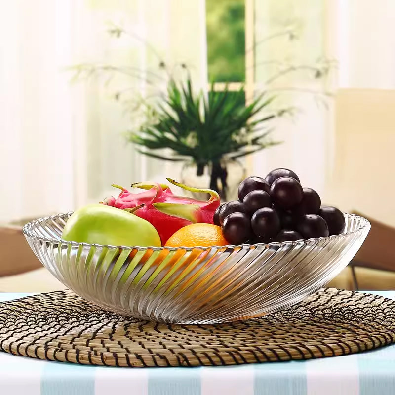 Four Fruit Trays, Light Luxury Dried Fruit And Melon Seed Trays, Modern Glass Candy Basins, And Crystal Snack Fruit Baskets For Living Rooms