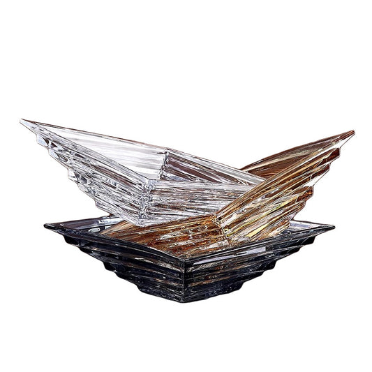 High-End Light Luxury European-Style Home Crystal Glass Plate, Living Room Coffee Table Fruit Plate, Large Fruit Plate, Suitable For Offices And New Homes