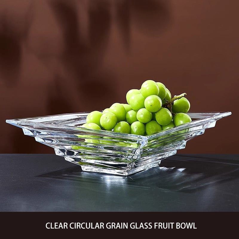 High-End Light Luxury European-Style Home Crystal Glass Plate, Living Room Coffee Table Fruit Plate, Large Fruit Plate, Suitable For Offices And New Homes