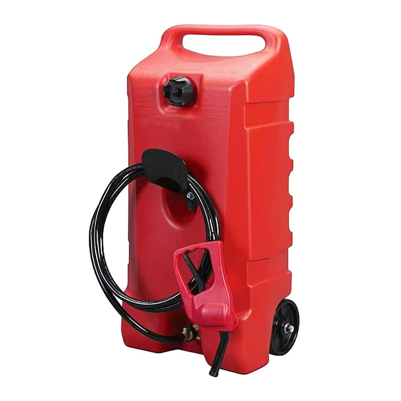 14 Gallon Portable Fuel Caddy Tank on Wheels Storage Gasoline Fluid Diesel with Pump