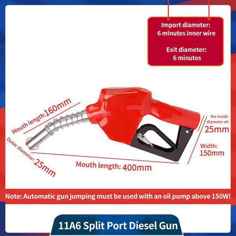 11A Diesel Large Mouth Self-Sealing Refueling Gun Nozzle Gas Station Self-Sealing Oil Gun 6 Points Diesel Gasoline Kerosene Oil Gun 3/4