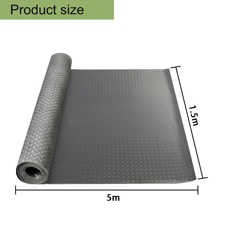 Anti-Slip Garage Floor Mats Diamond Plate Rubber Flooring Roll, Gray, Suitable For Cars, Trailers, Gyms