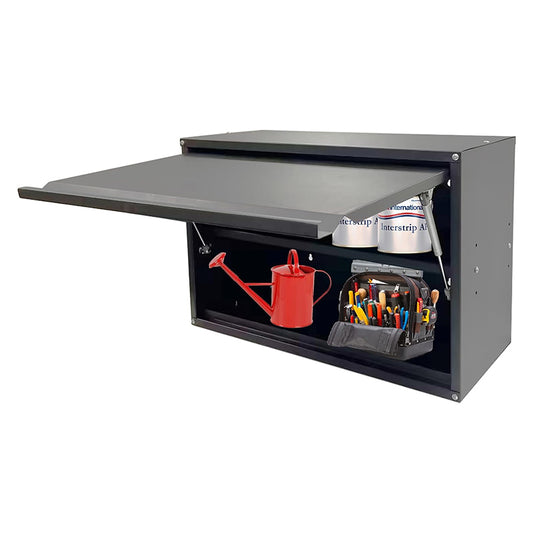 Wall Mount Garage Cabinet with Adjustable Shelf & Flip Up Open Door Metal Storage Cabinet for Garage Kitchen Office