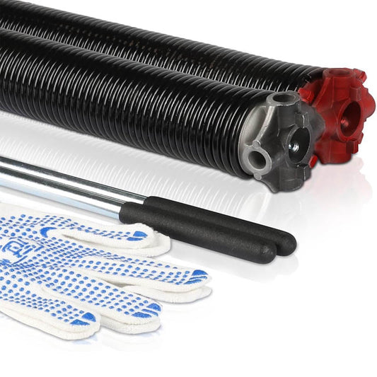 Heavy-Duty Garage Door Springs & Wires 0.207” x 2” x 24” (Pair) 18000 Cycles with Gloves for Replacement