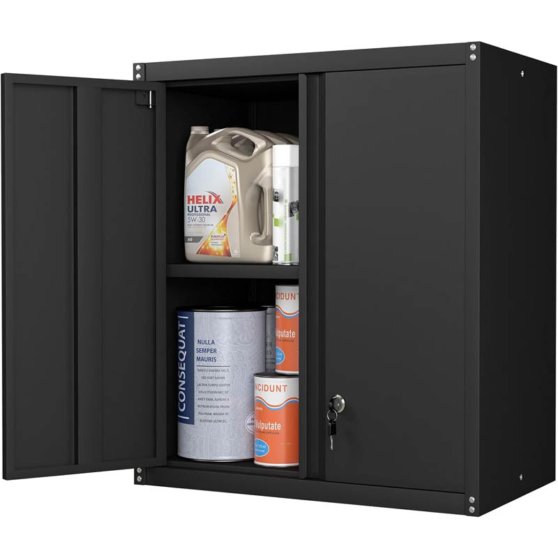 Garage Storage Cabinet with Locking djustable Shelves Wall Mount Steel Cabinet for Home, Office, Garage