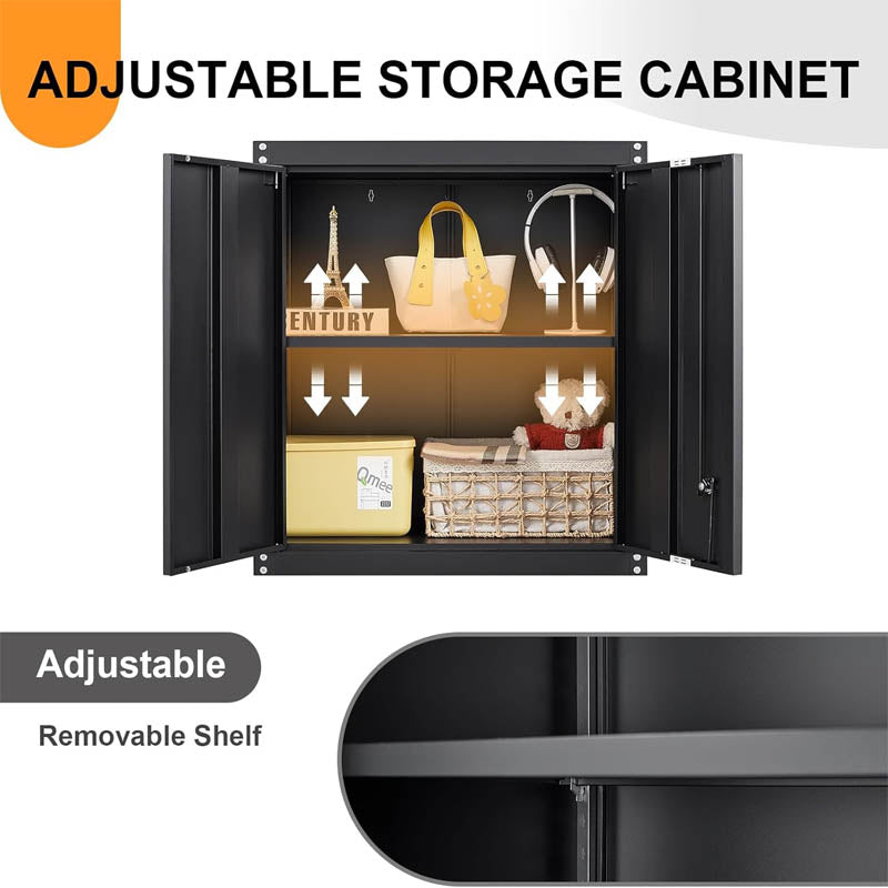 Garage Storage Cabinet with Locking djustable Shelves Wall Mount Steel Cabinet for Home, Office, Garage