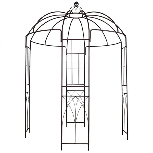 Birdcage Shape Garden Arbor Vintage Garden Arch, Iron Plant Climbing Trellis Pavilion, Iron Garden Terrace Pavilion