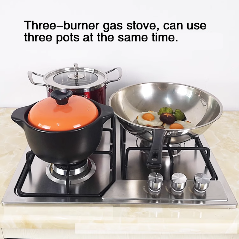Gas Cooktop Three Gas Stoves Embedded Household Natural Gas Stove Multi-Burner Gas Stove Three Stoves