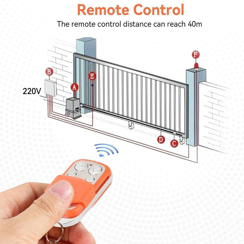 Gate Remote Control Portable Sensitive Electric Rolling Driveway Gate Opener Hardware Gate Remote Control Multicode Orange