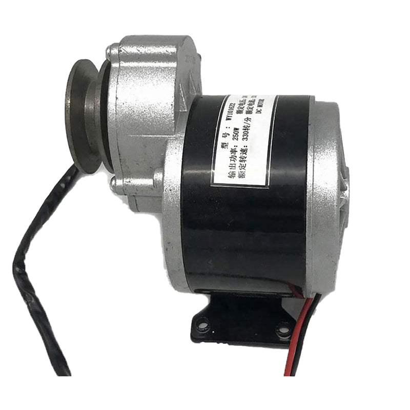 250W Gear Box 24V Small DC Motor with Pulley Belt for Electric Go Kart ATV Mini Bikes