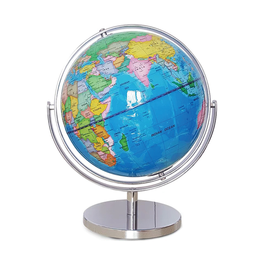 13" World Globe with Stand, 720° Swivels in All Directions,Geographic/Decorative Desktop Decoration World Globe Map with Clear Text for Home, School, Office