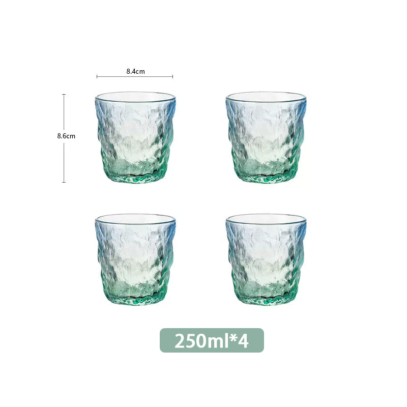 Glacier Pattern Glass Cup Water Cup Beverage Coffee Cup Household Gradient Color Water Cup