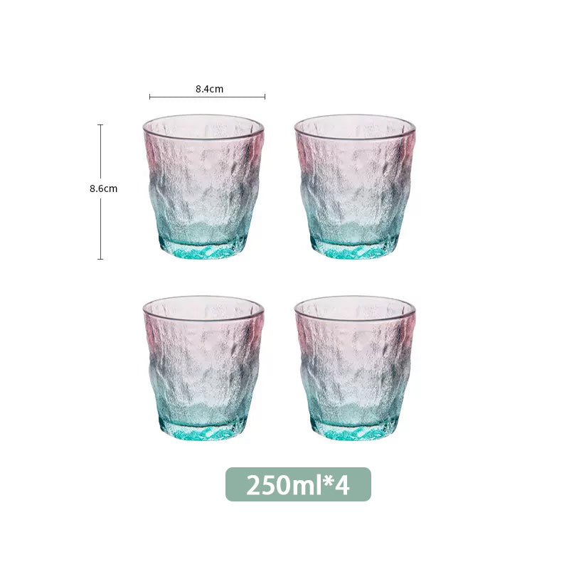Glacier Pattern Glass Cup Water Cup Beverage Coffee Cup Household Gradient Color Water Cup