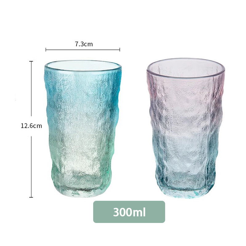 Glacier Pattern Glass Cup Water Cup Beverage Coffee Cup Household Gradient Color Water Cup