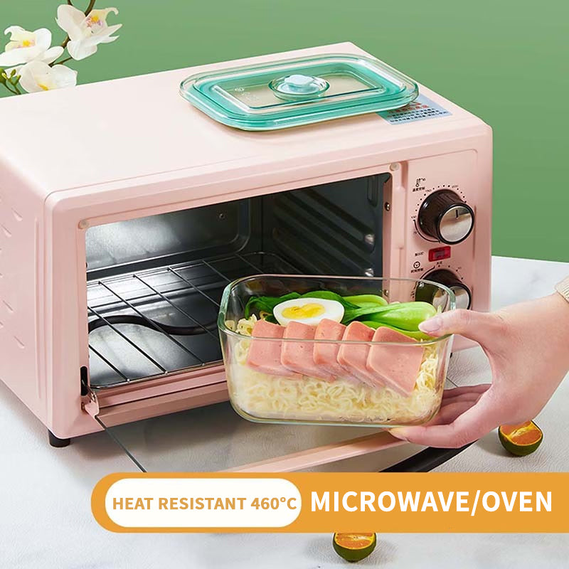 Fresh-Keeping Box Glass Lunch Box Microwave Heating Refrigerator Storage Box Pickles Kimchi Sealed Box With Lid