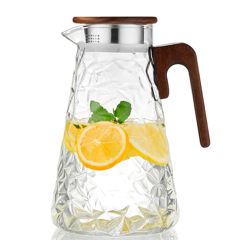 60oz Glass Pitcher with Handle for Hot and Cold Drinking Heat Resistant Borosilicate Glass Carafe