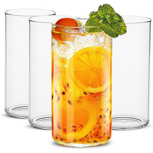 Glass Tumbler 19 oz Glasses Set of 4 Glass Cups For Water, Juice, Beer, Drinks, and Cocktails
