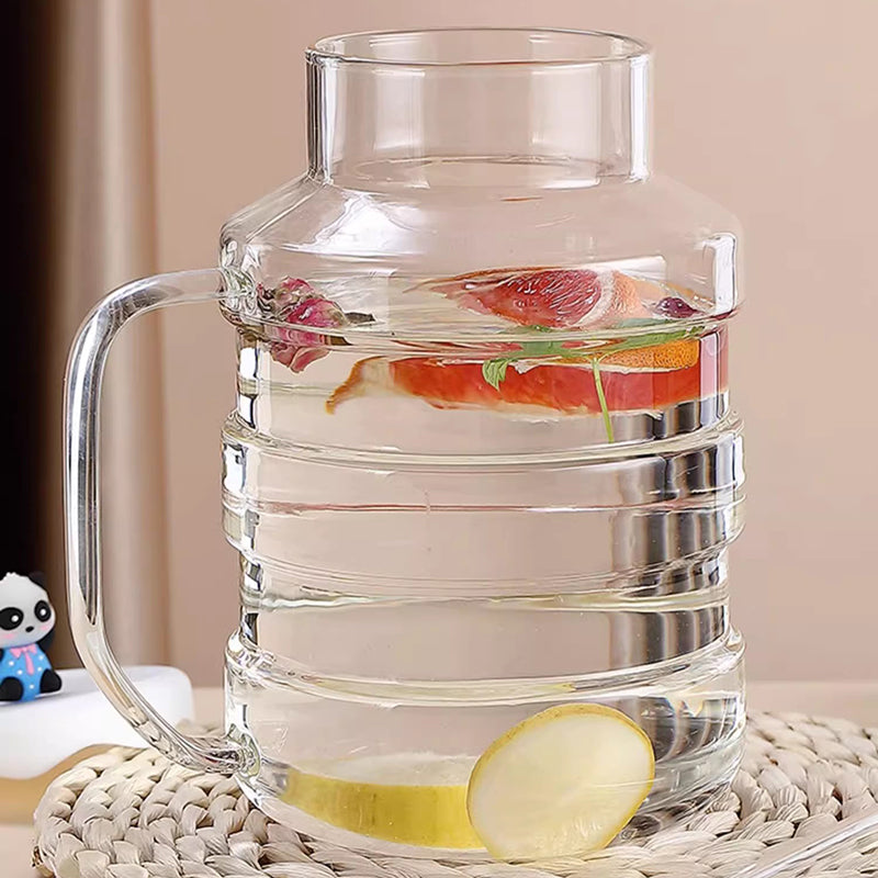 High Borosilicate Glass Water Cup Large Capacity High Temperature Resistant Kettle With Lid And Straw For Office