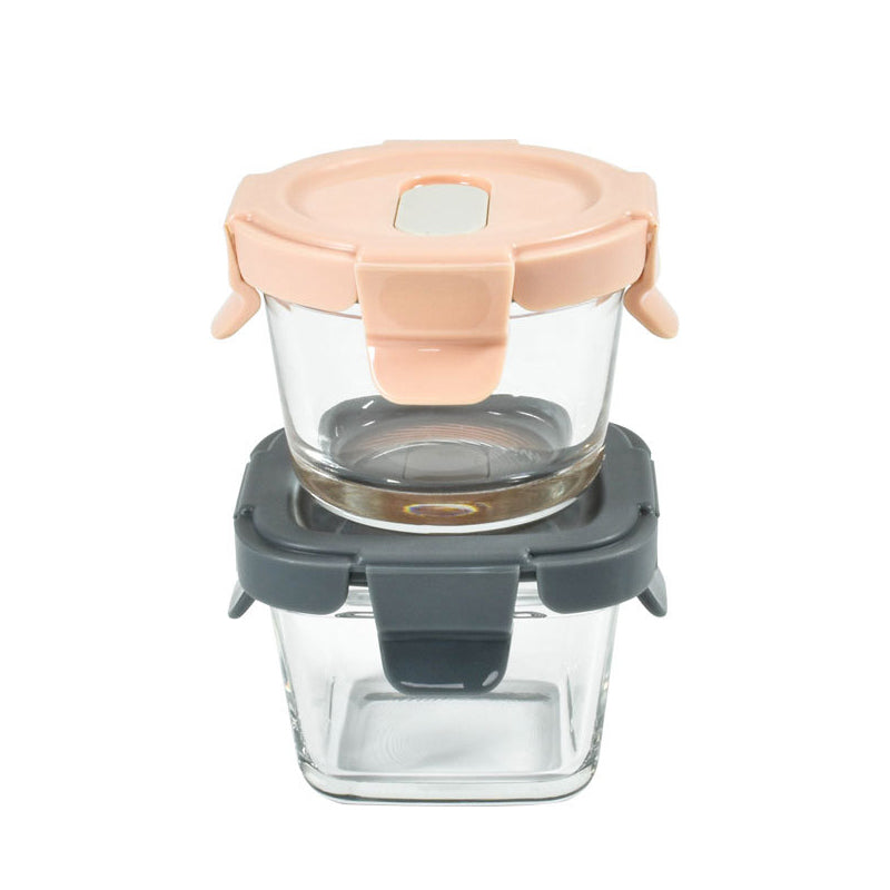 Baby Mini Oven Safe Glass Food Storage Container Set For Baby Use And Bpa Free Lid Container