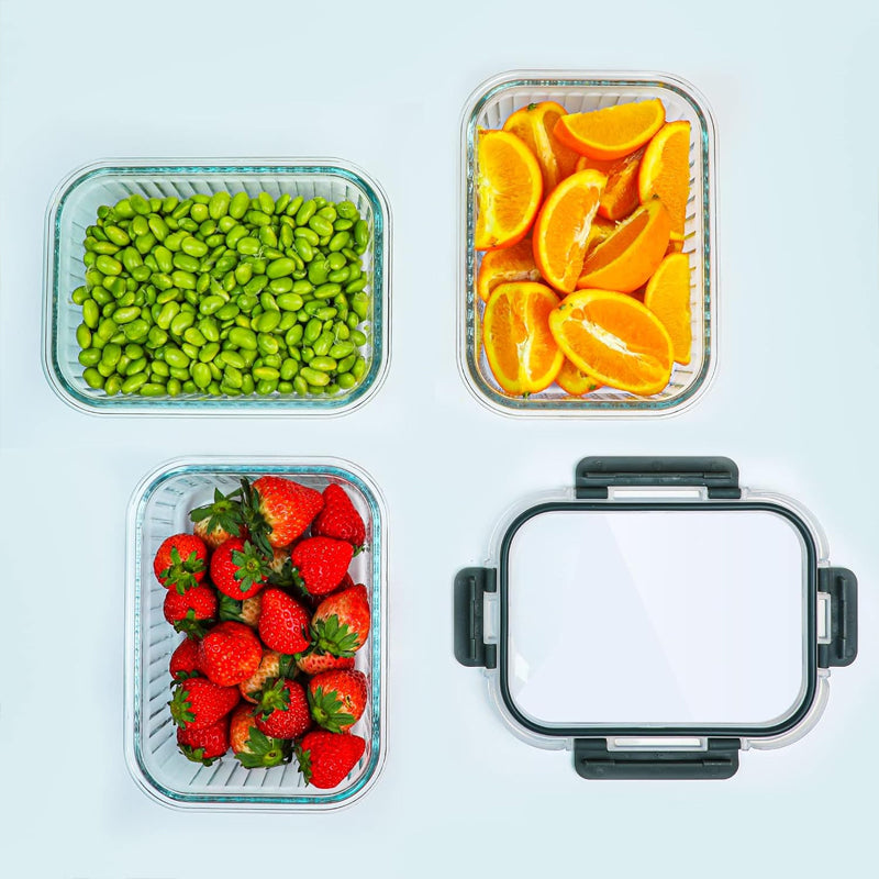 5 Packs 36 Oz Glass Food Storage Containers Glass Meal Prep Containers With Lids Airtight Glass Lunch Bento Boxes Bpa Free Microwave Freezer And Dishwasher Friendly