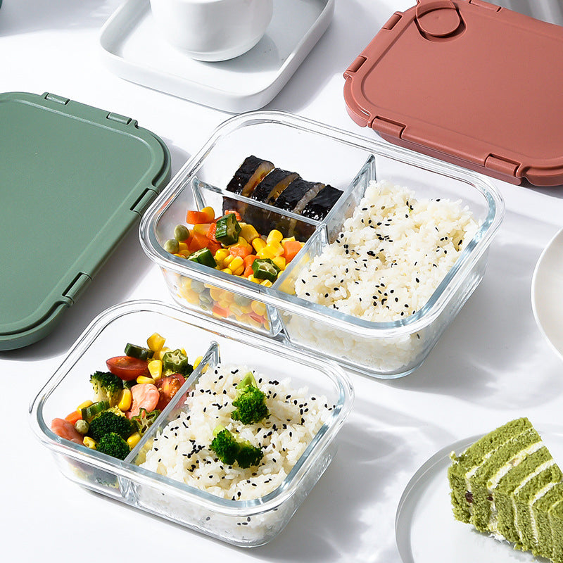Eco-Friendly Glass Food Container With Lid Glass Lunch Box Microwavable Lunch Container