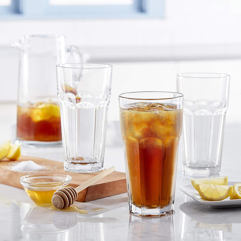 22 oz Tall Tempered Cocktail Glass Tumbler Set of 12 Ice Tea Glasses for Parties