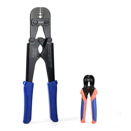 Wire Rope Crimping Tool For Aluminum Crimp Ferrules, Oval Sleeves, 3/64" To 1/8", Wire Rope Crimping Tool Kit With Wire Rope Cutter