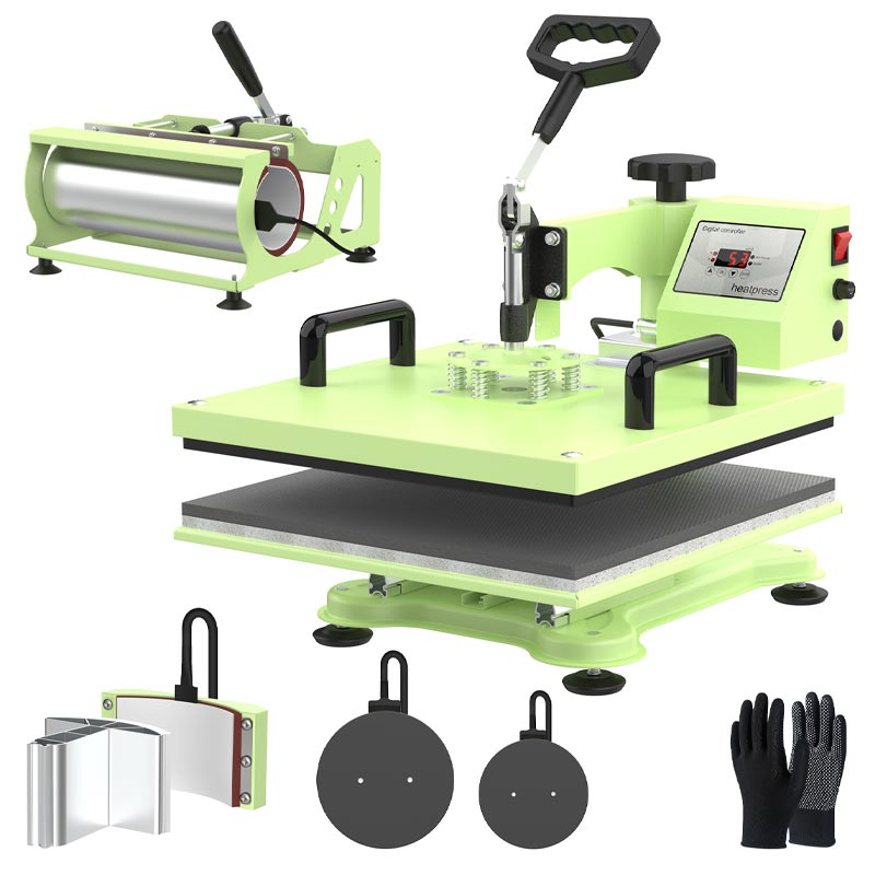 Multifunctional 5-In-1 Heat Press Machine, Green