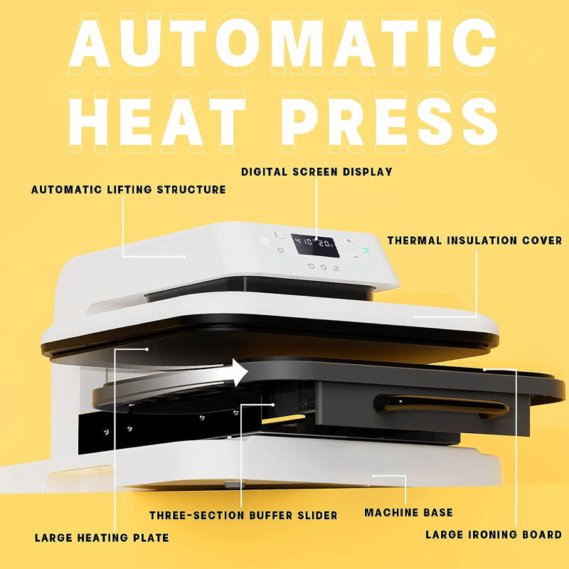 15x15 Smart T-Shirt Automatic Heat Press Machine, Professional Heat Press Machine For Sublimation, Vinyl, Heat Transfer Projects