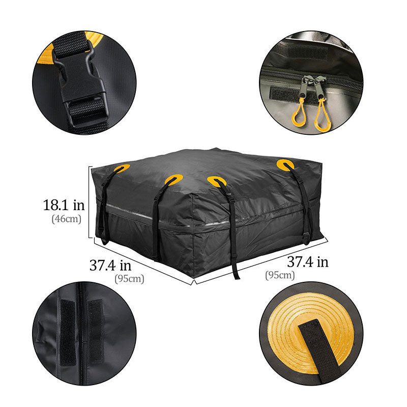 Waterproof Sun-Proof Car Roof Bag, Cargo Transport Bag, Black