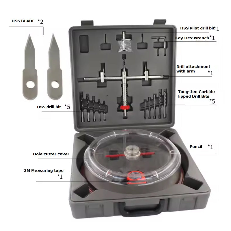 Adjustable Holesaw Ceiling Wall Adjustable Range 40-300mm Cutter Hole Saw Downlight Hole Saw Cutter Kit