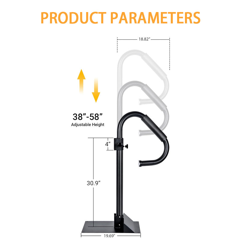 38" - 58" Adjustable Height Hot Tub Grab Bar With 360 Degree Swivel Option For Indoor And Outdoor Use