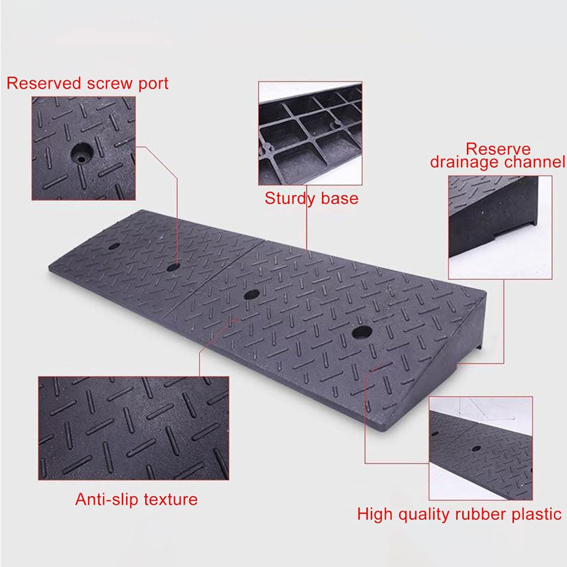 Vehicle Sidewalk Ramp, Black Heavy Duty Ramp, Rubber Threshold Ramp, Car Climbing Mat Rubber Road Ramp