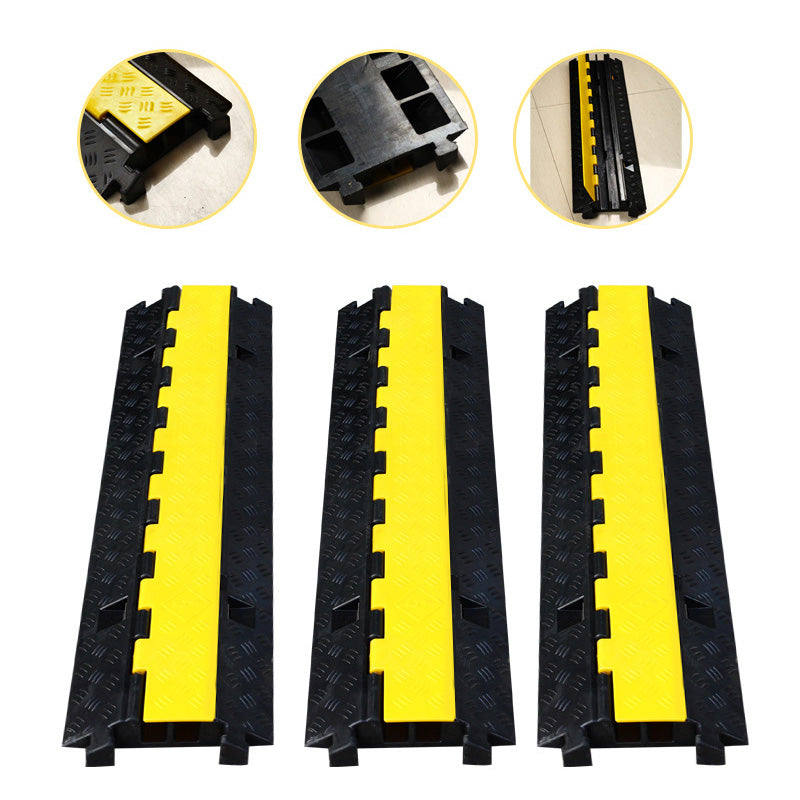 Traffic Trunking Speed Bumps, Three Outdoor Cable Protection Wiring Ducts, Indoor PVC Trunking Plate Rubber Speed Bump Trunking 3 Trunking