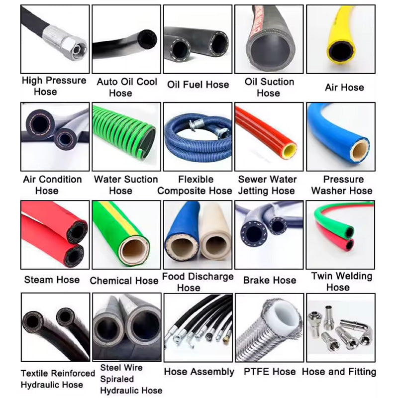 High quality Fuel Delivery Oil Suction Steel Wire Braided Rubber Hose Hydraulic Hose 328 Feet Rubber Hydraulic Hoses with 2 High-Tensile Steel Wire Braid