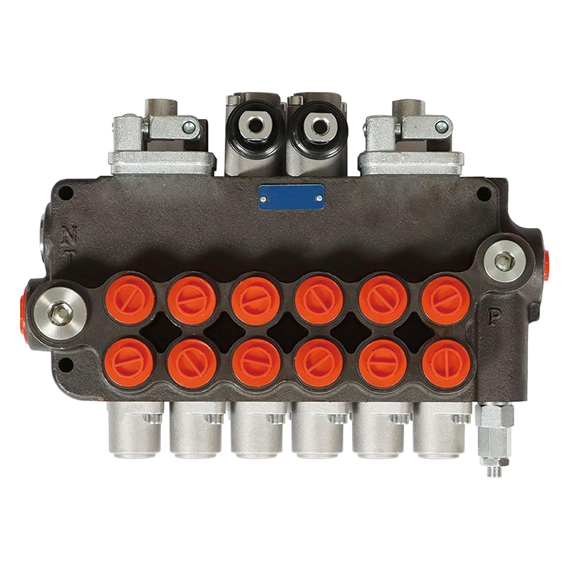 6 Spool 21 GPM Hydraulic Control Valve,Hydraulic Valve Double Acting Valve, with 2 Joystick,Controls for Tractors Loaders Tanks