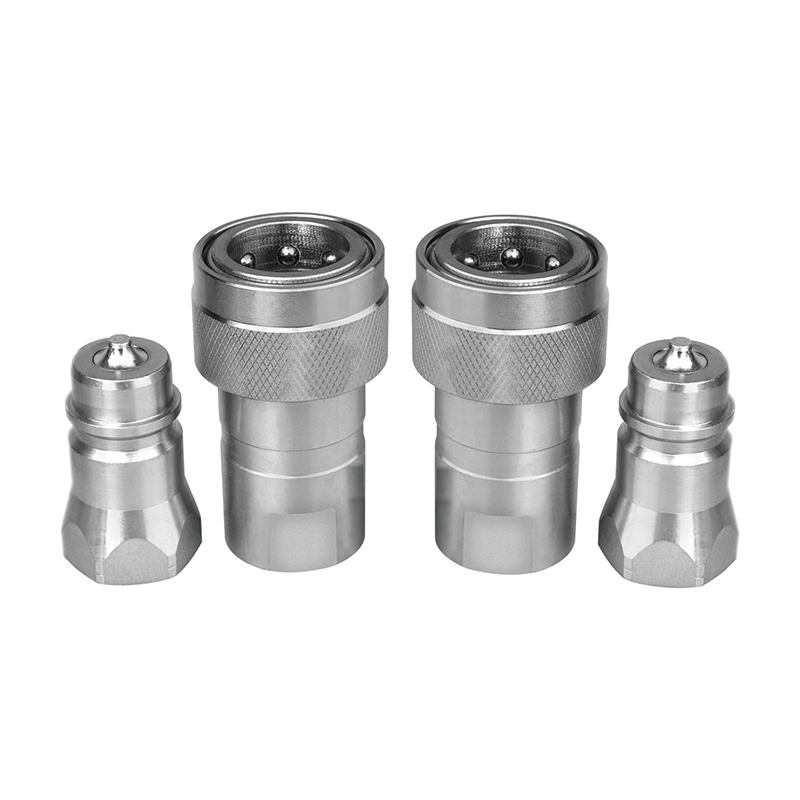 1/2" Hydraulic Quick Connect Tractor Couplers with Dust Caps,ISO 5675 Hydraulic Quick Coupler,for Bobcat Case, Kubota