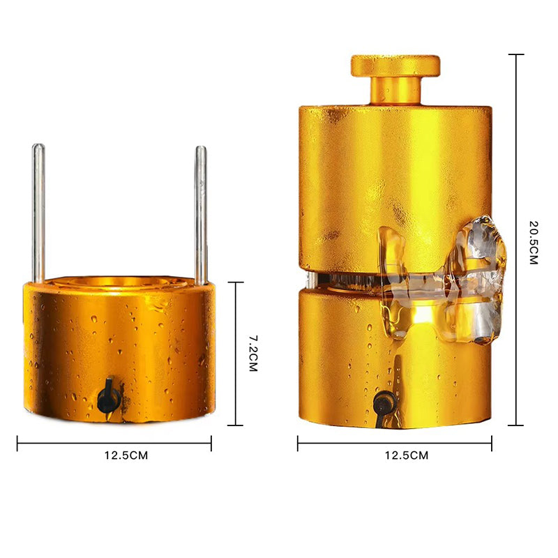 Cocktail Brass Ice Press Presser With High Quality 65mm Ice Diamond Bar Essential