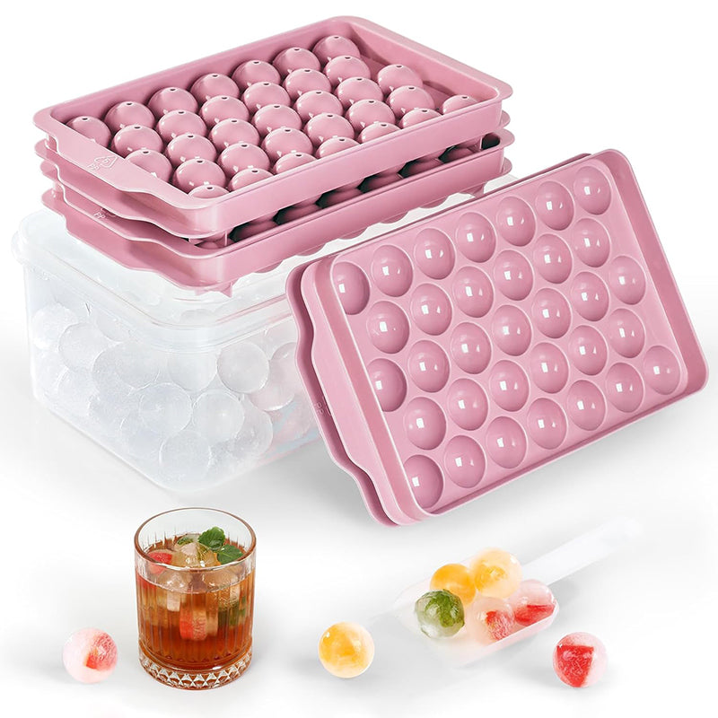 99PCS Ice Cube Tray with Lid and Bin 3 Pack Ice Trays for Freezer  Round Ice Cube Trays Circle Ice Cube Tray for Chilling Drinks