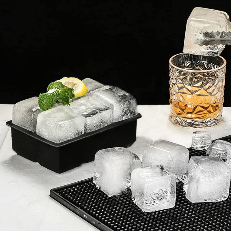 Ice Cube Trays Sphere Ice Ball Maker with Lid & Large Square Ice Cube Maker for Whiskey, Cocktails and Homemade