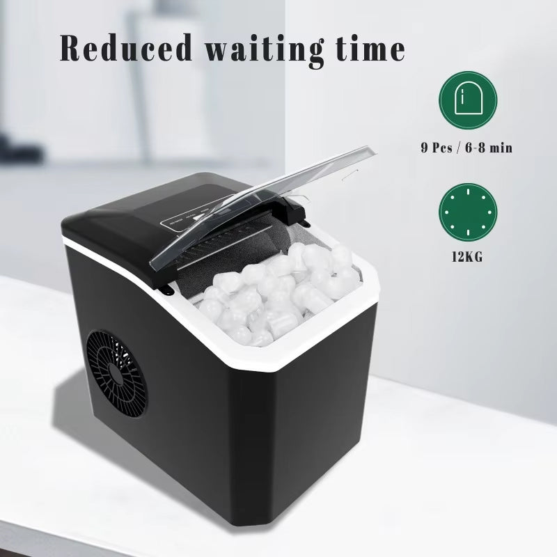 Portable Mini Ice Maker Machine Stainless Steel Housing Ball Ice Maker Making Machine With Scoop And Basket