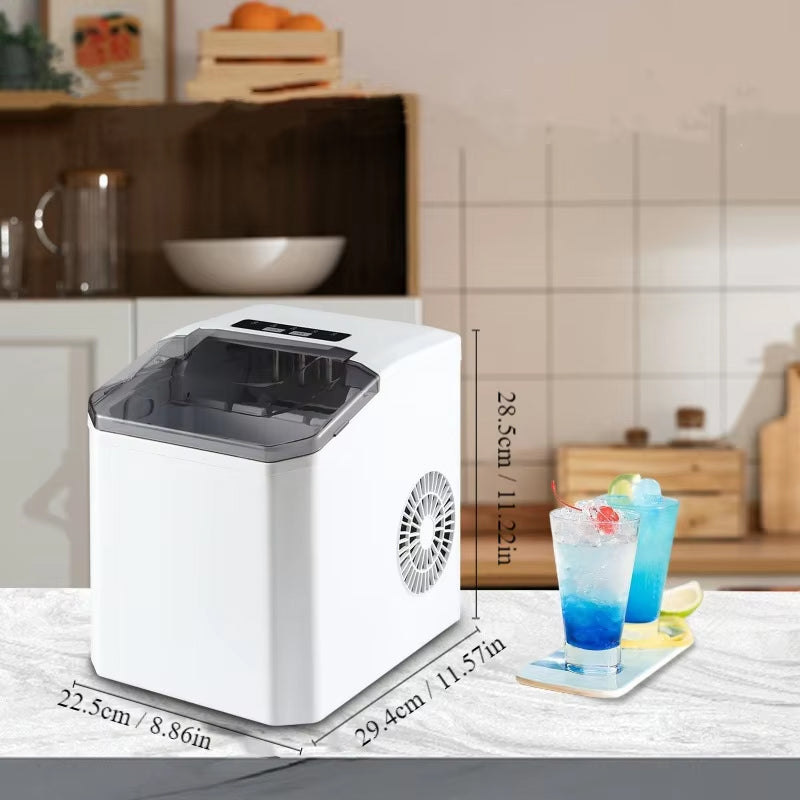 Portable Mini Ice Maker Machine Stainless Steel Housing Ball Ice Maker Making Machine With Scoop And Basket