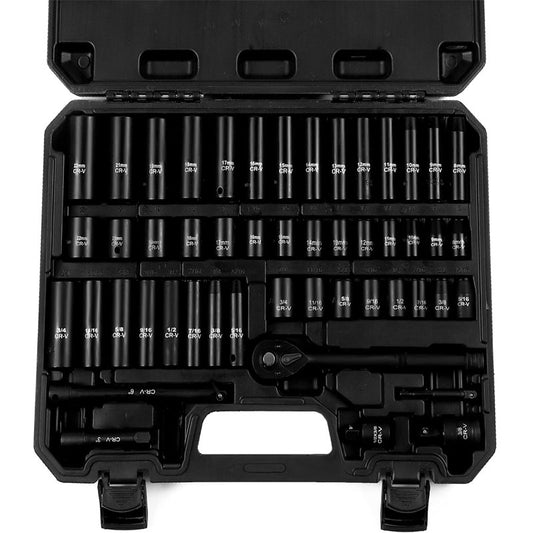 119 Piece Impact Socket Set  3/8 inch Drive Socket Set  6 Point Cr-Mo Alloy Steel for Auto Repair