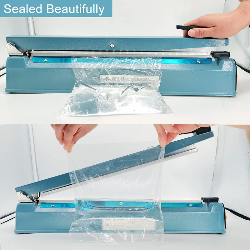 16 inch Impulse Sealer Heat Sealer Metal Plastic Bag Sealer Heat Seal Mylar Bag Sealer Sealing Machine with 4 Repair Kit