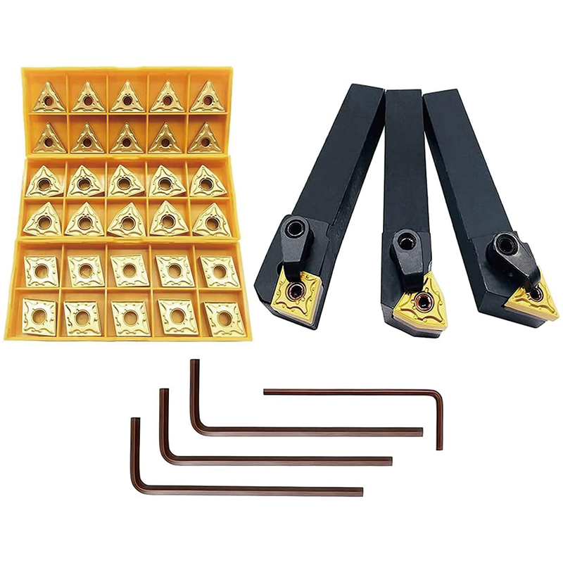 36PCS Indexable Carbide Lathe Turning Tool, 5/8 in, Insert Holder Bit Set,for Turning Grooving Threading Cut Off Holders Set