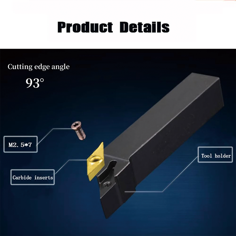 2pcs Indexable Carbide Tools, 1/2" Indexable Metal Lather Turning Tool Holder Boring Bars, CNC Lathe Replacement Cutters Inserts