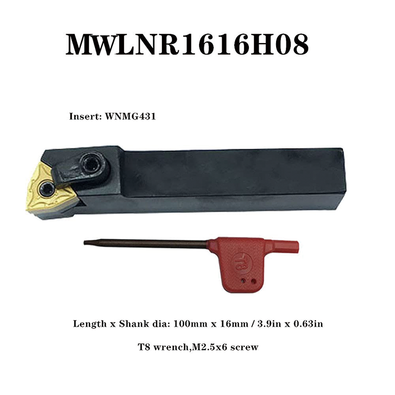 Indexable Carbide Tools 7 Pieces,1/2'' Shank Indexable Lathe Turning Tool Set,for Turning Grooving Threading with Tin Coated Carbide Inserts Turning insert