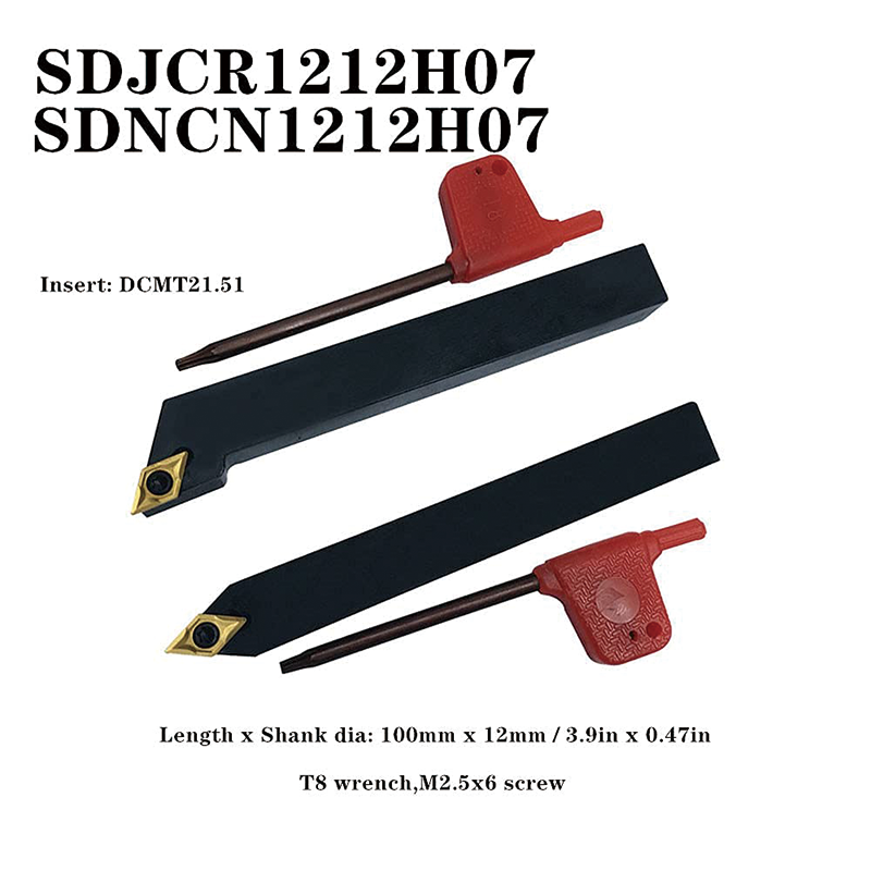 Indexable Carbide Tools 7 Pieces,1/2'' Shank Indexable Lathe Turning Tool Set,for Turning Grooving Threading with Tin Coated Carbide Inserts Turning insert